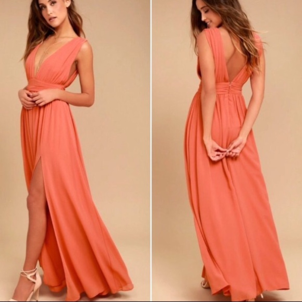 Lulus Heavenly Hues Rusty Rose Maxi Dress